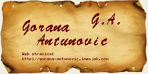 Gorana Antunović vizit kartica